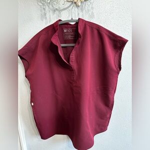 Figs Technical Collection Rafaela Oversized Scrub Top Burgundy XS